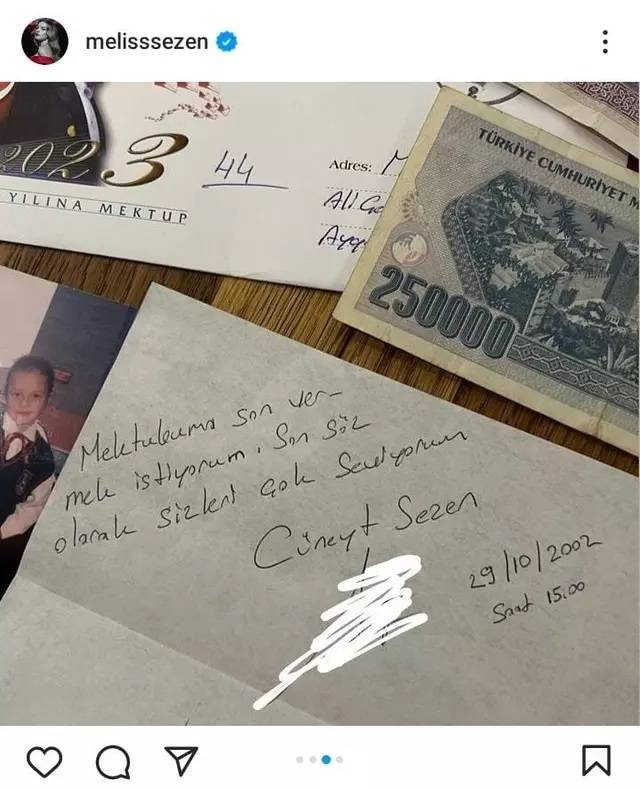 Melis Sezen'e babasından Cumhuriyet'in 100. yılına özel mektup. '20 yıl önce yazıldı' diyerek paylaştı 14
